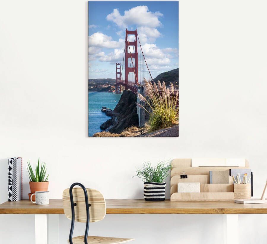 Artland Artprint San Francisco Golden Gate Bridge als artprint op linnen in verschillende maten