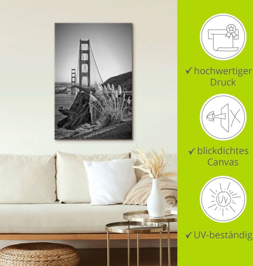 Artland Artprint San Francisco Golden Gate Bridge als artprint op linnen poster in verschillende formaten maten