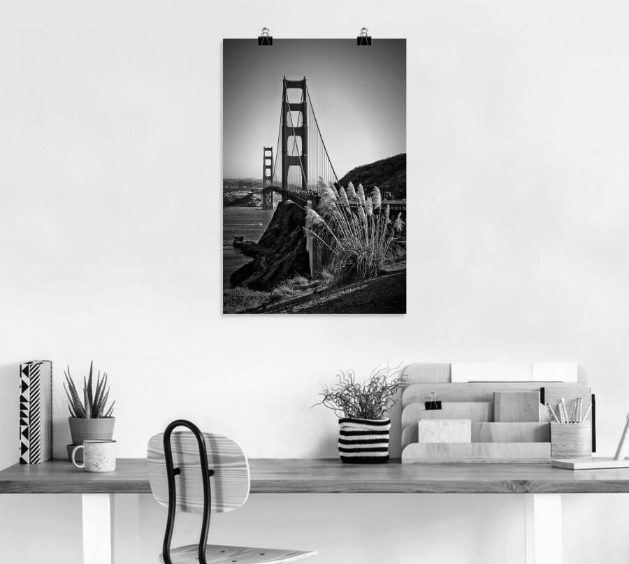 Artland Artprint San Francisco Golden Gate Bridge als artprint op linnen poster in verschillende formaten maten