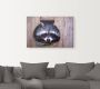 Artland Artprint Schattige kleine wasbeer als artprint op linnen muursticker in verschillende maten - Thumbnail 2