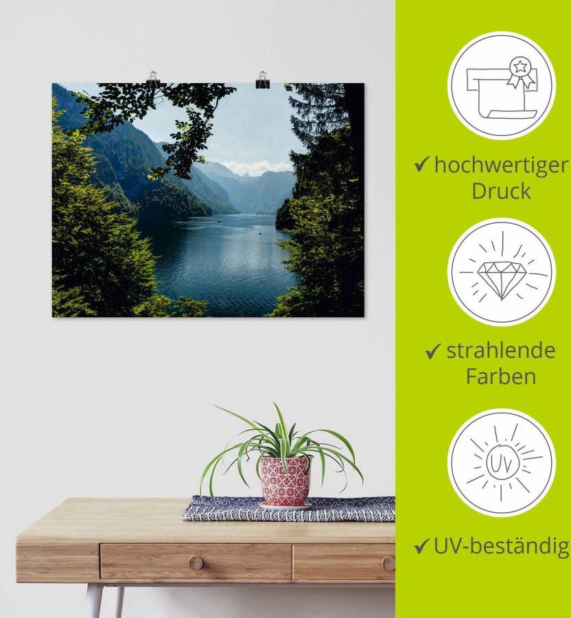 Artland Artprint Schildershoek Königssee- Alpen als artprint op linnen poster muursticker in verschillende maten