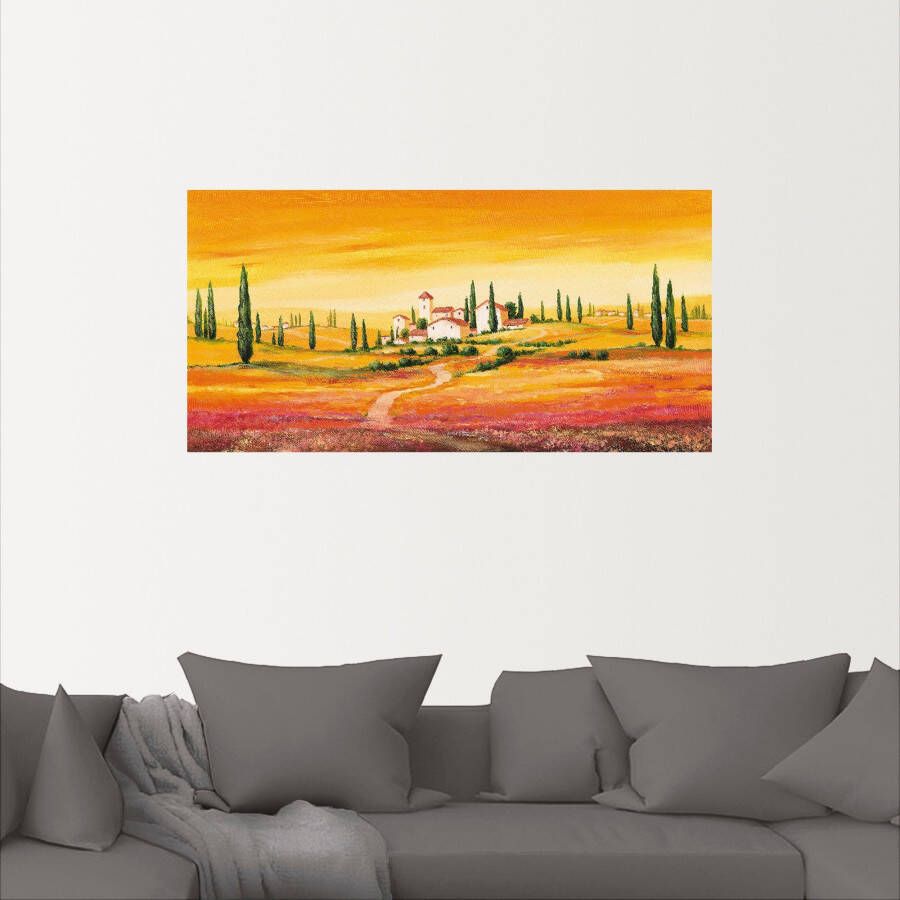 Artland Artprint Schitterend Toscaans landschap als artprint van aluminium artprint voor buiten artprint op linnen poster muursticker