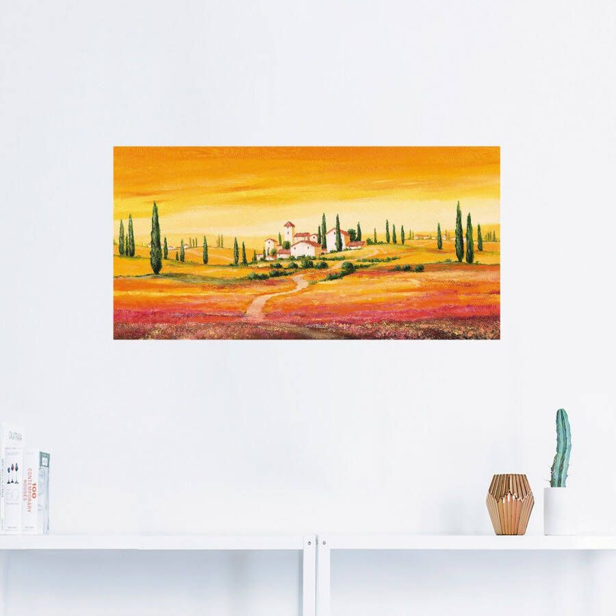 Artland Artprint Schitterend Toscaans landschap als artprint van aluminium artprint voor buiten artprint op linnen poster muursticker