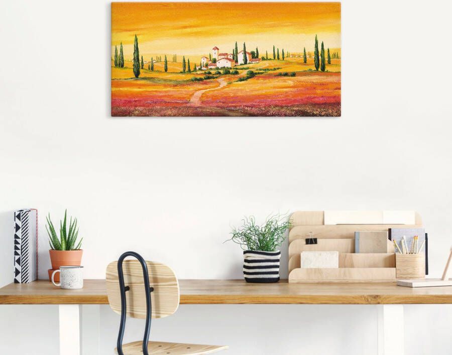 Artland Artprint Schitterend Toscaans landschap als artprint van aluminium artprint voor buiten artprint op linnen poster muursticker