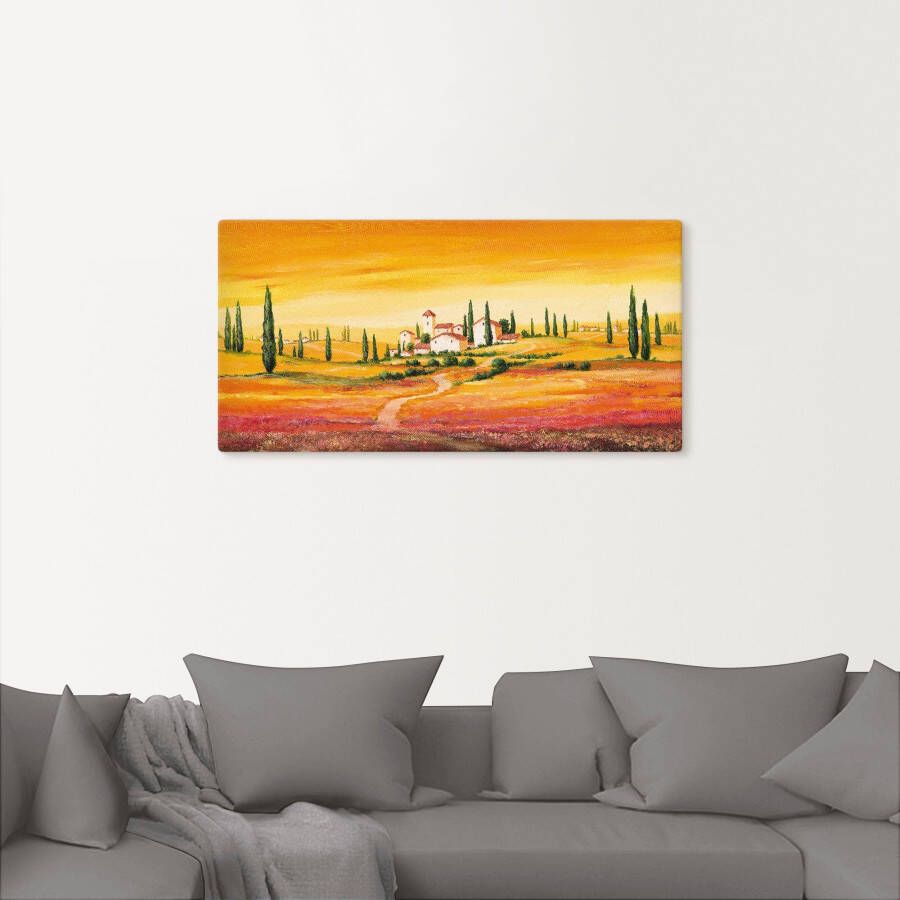 Artland Artprint Schitterend Toscaans landschap als artprint van aluminium artprint voor buiten artprint op linnen poster muursticker