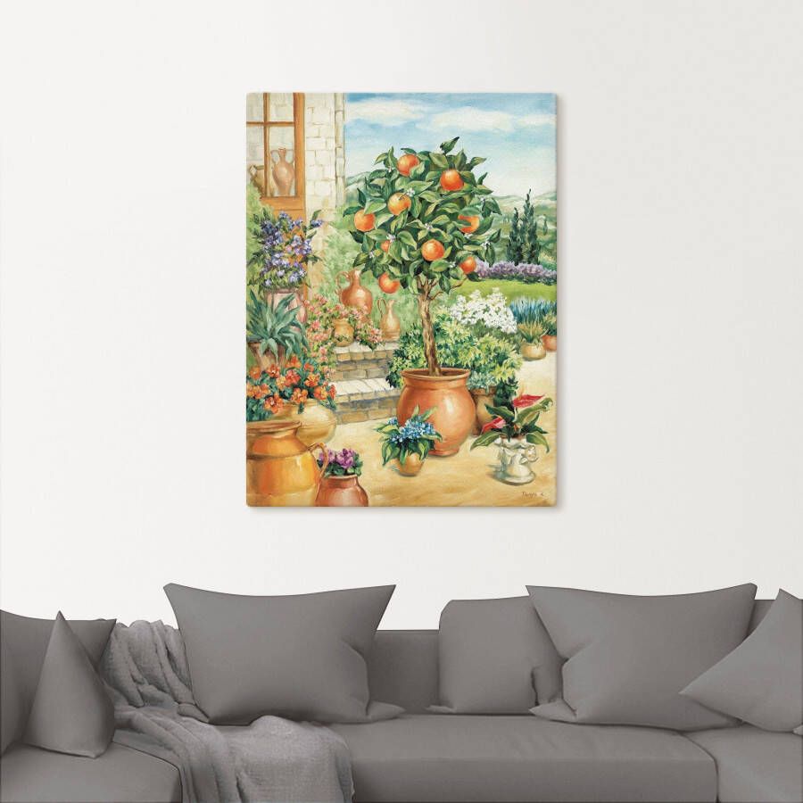 Artland Artprint Sinaasappelboompje in de tuin als artprint van aluminium artprint voor buiten artprint op linnen poster muursticker