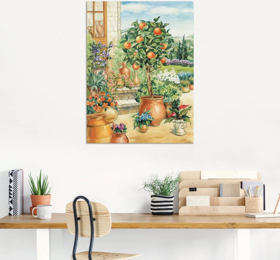 Artland Artprint Sinaasappelboompje in de tuin als artprint van aluminium artprint voor buiten artprint op linnen poster muursticker