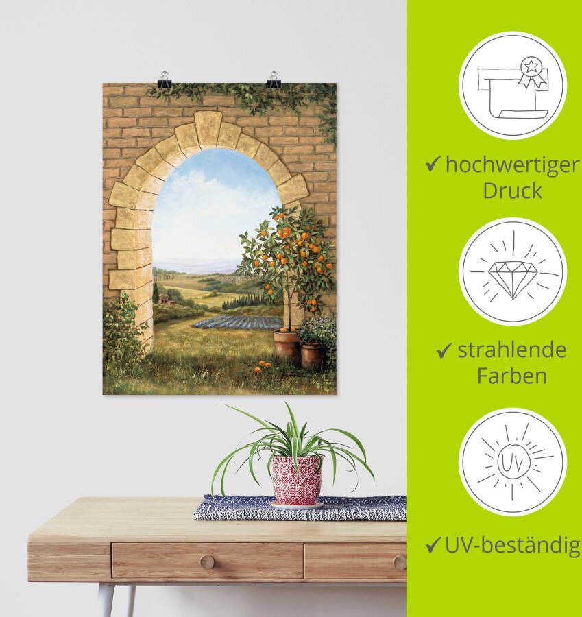 Artland Artprint Sinaasappelboompje voor de boog als artprint van aluminium artprint voor buiten artprint op linnen poster muursticker