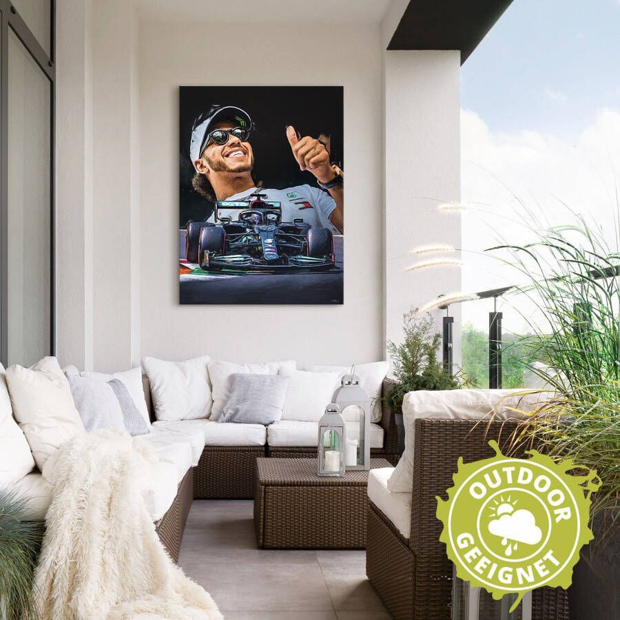 Artland Artprint Sir Lewis Hamilton alias LH44 als artprint van aluminium artprint voor buiten artprint op linnen poster in verschillende maten. maten