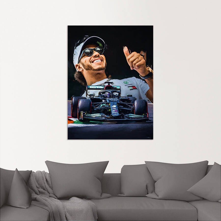 Artland Artprint Sir Lewis Hamilton alias LH44 als artprint van aluminium artprint voor buiten artprint op linnen poster in verschillende maten. maten