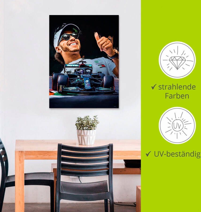 Artland Artprint Sir Lewis Hamilton alias LH44 als artprint van aluminium artprint voor buiten artprint op linnen poster in verschillende maten. maten