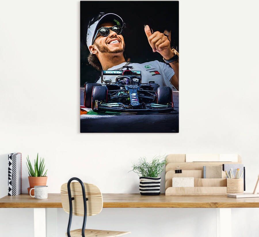 Artland Artprint Sir Lewis Hamilton alias LH44 als artprint van aluminium artprint voor buiten artprint op linnen poster in verschillende maten. maten