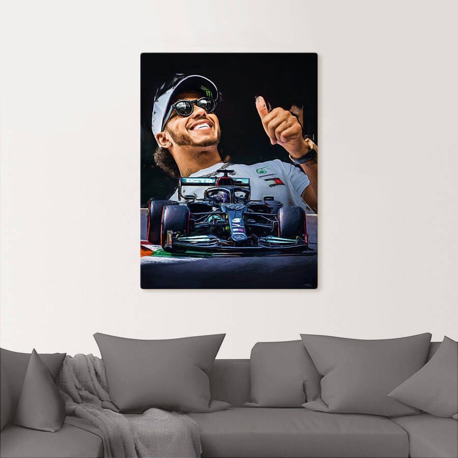 Artland Artprint Sir Lewis Hamilton alias LH44 als artprint van aluminium artprint voor buiten artprint op linnen poster in verschillende maten. maten