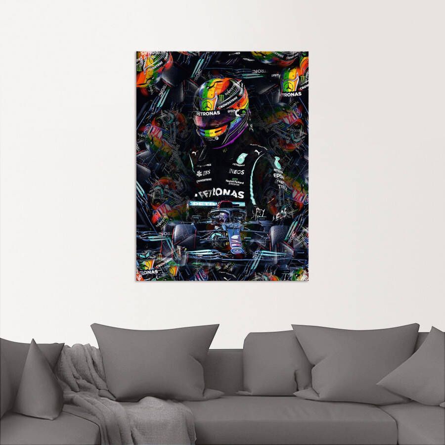 Artland Artprint Sir Lewis Hamilton motorsportlegende als artprint van aluminium artprint voor buiten artprint op linnen poster in verschillende maten. maten