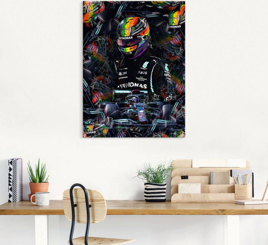 Artland Artprint Sir Lewis Hamilton motorsportlegende als artprint van aluminium artprint voor buiten artprint op linnen poster in verschillende maten. maten