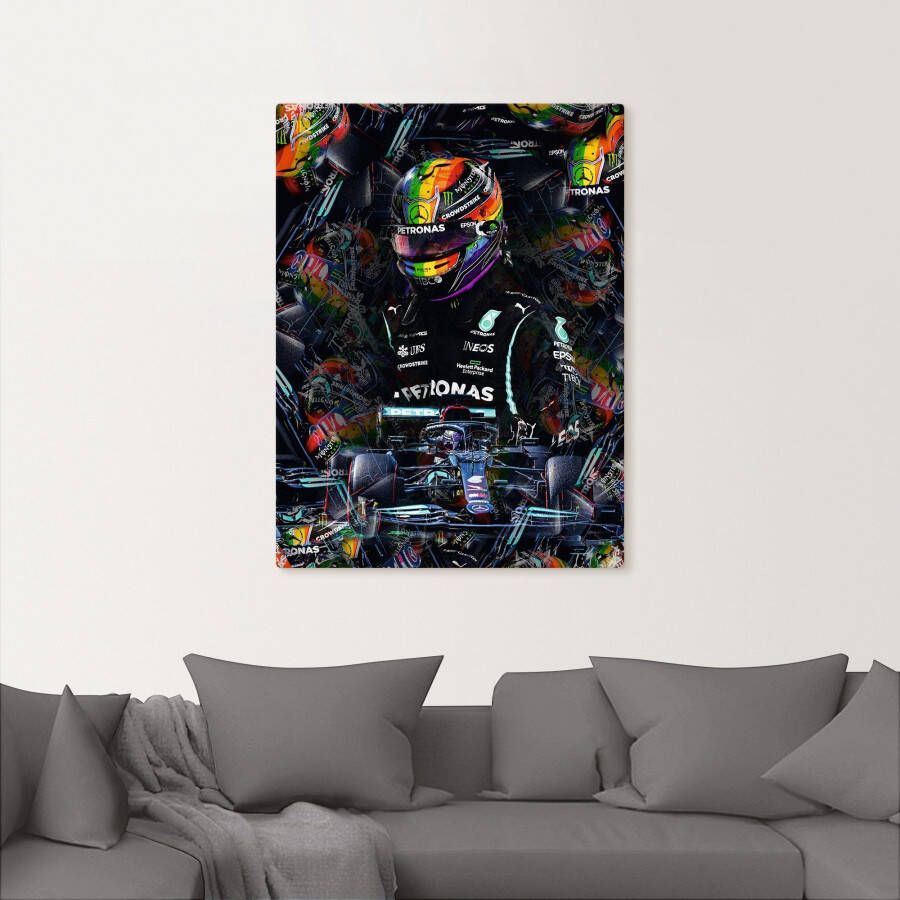 Artland Artprint Sir Lewis Hamilton motorsportlegende als artprint van aluminium artprint voor buiten artprint op linnen poster in verschillende maten. maten