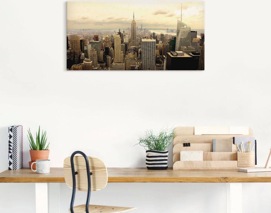 Artland Artprint Skyline Manhattan New York als artprint van aluminium artprint voor buiten artprint op linnen poster muursticker