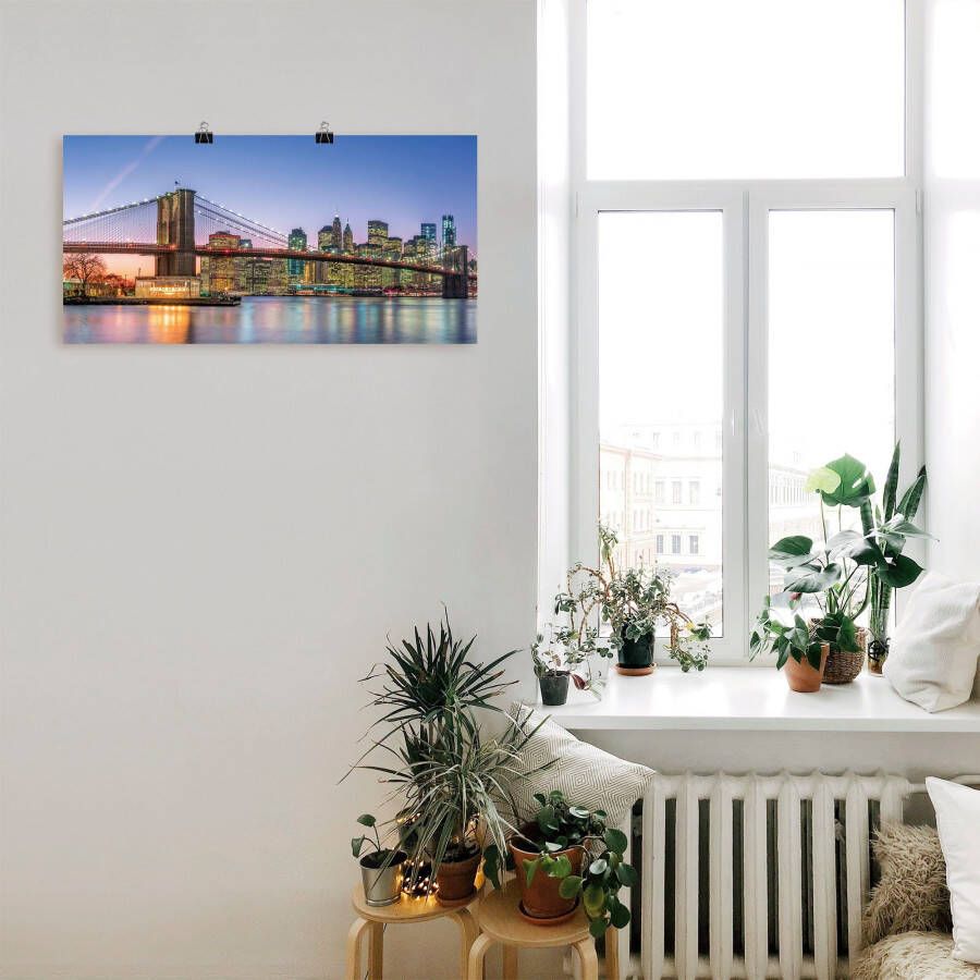 Artland Artprint Skyline New York City als artprint van aluminium artprint voor buiten artprint op linnen poster muursticker