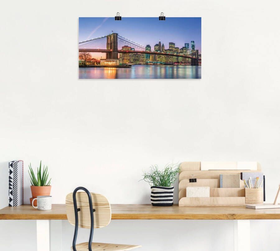 Artland Artprint Skyline New York City als artprint van aluminium artprint voor buiten artprint op linnen poster muursticker