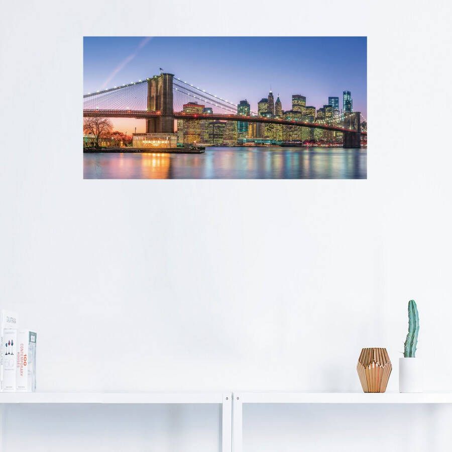 Artland Artprint Skyline New York City als artprint van aluminium artprint voor buiten artprint op linnen poster muursticker