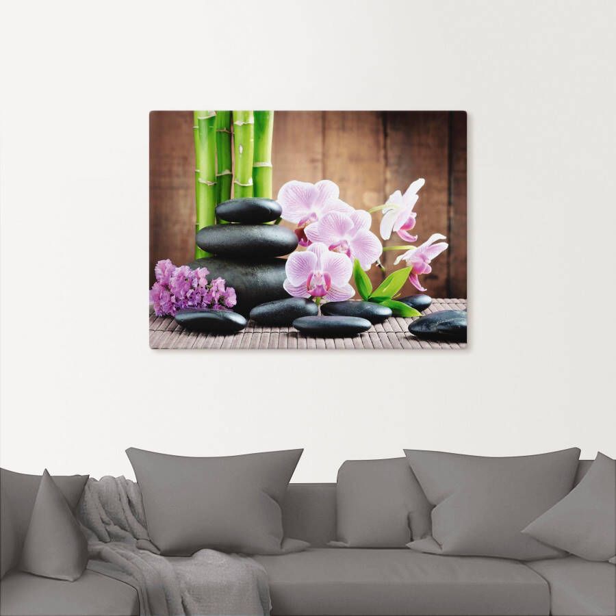 Artland Artprint Spa concept zen stenen orchideeën als artprint op linnen poster muursticker in verschillende maten