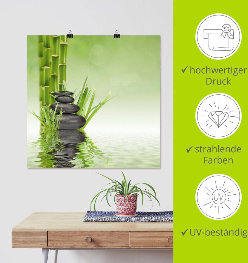 Artland Artprint Spa stenen als artprint van aluminium artprint voor buiten artprint op linnen poster muursticker