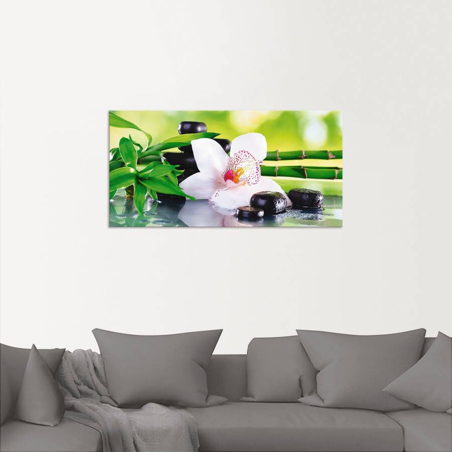 Artland Artprint Spa stenen bamboe takjes orchidee als artprint van aluminium artprint voor buiten artprint op linnen poster muursticker