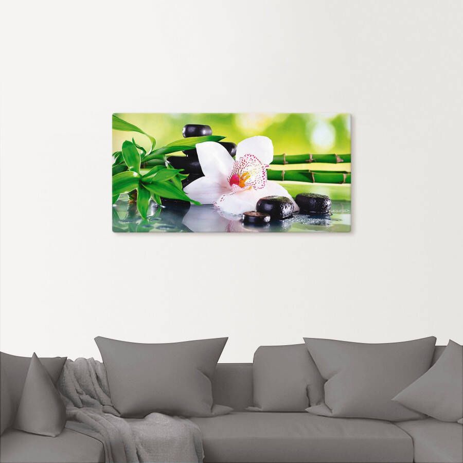 Artland Artprint Spa stenen bamboe takjes orchidee als artprint van aluminium artprint voor buiten artprint op linnen poster muursticker