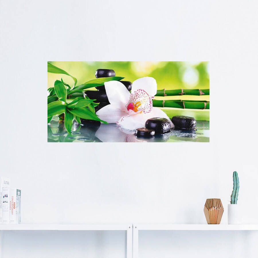 Artland Artprint Spa stenen bamboe takjes orchidee als artprint van aluminium artprint voor buiten artprint op linnen poster muursticker