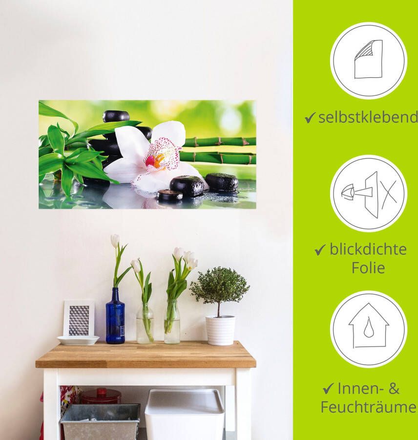 Artland Artprint Spa stenen bamboe takjes orchidee als artprint van aluminium artprint voor buiten artprint op linnen poster muursticker