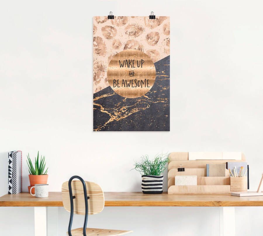 Artland Artprint Sta op en wees geweldig als artprint op linnen poster muursticker in verschillende maten