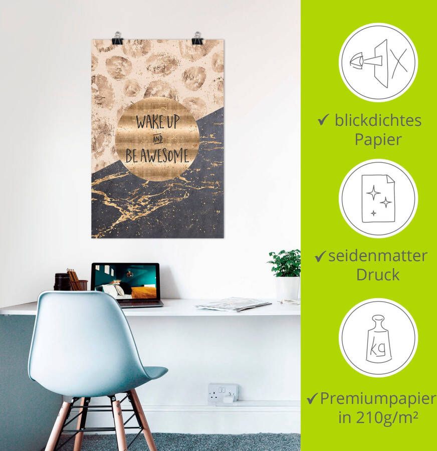 Artland Artprint Sta op en wees geweldig als artprint op linnen poster muursticker in verschillende maten