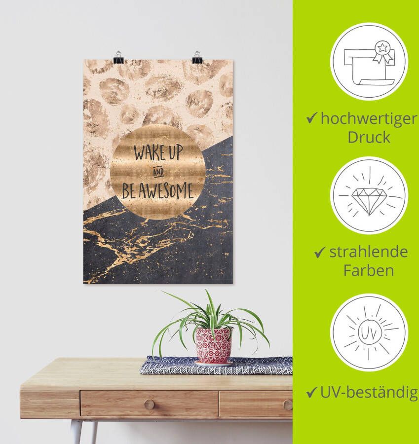 Artland Artprint Sta op en wees geweldig als artprint op linnen poster muursticker in verschillende maten