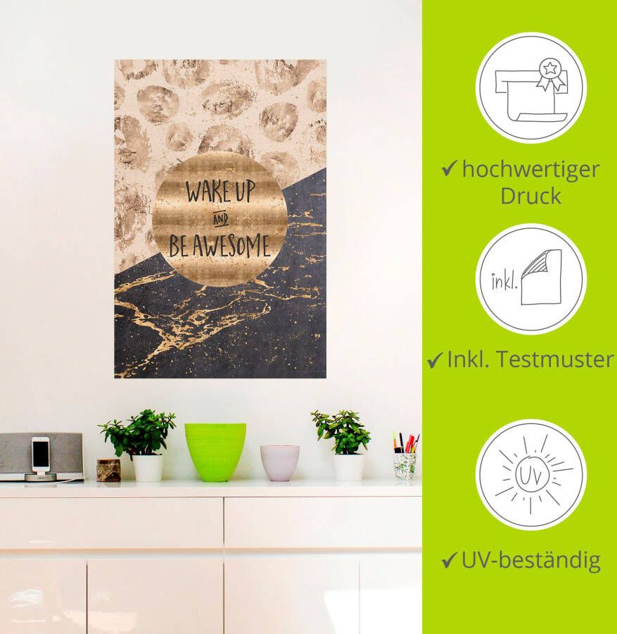 Artland Artprint Sta op en wees geweldig als artprint op linnen poster muursticker in verschillende maten