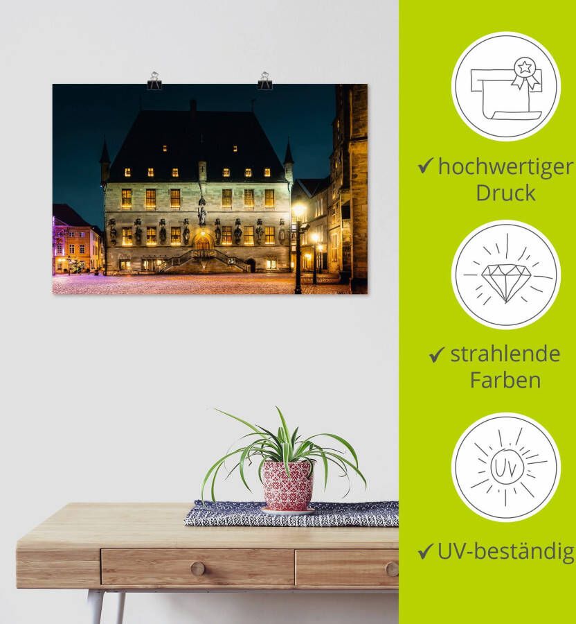 Artland Artprint Stadhuis Osnabrück II als artprint van aluminium artprint voor buiten poster in diverse formaten