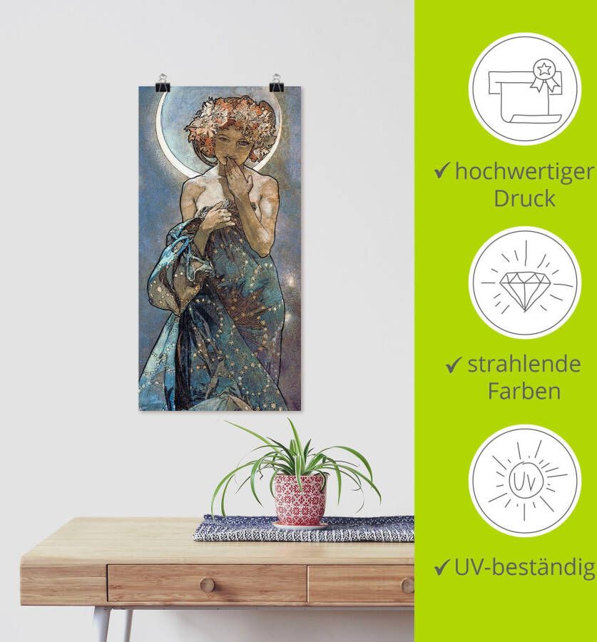 Artland Artprint Sterren de maan 1902 als artprint van aluminium artprint voor buiten artprint op linnen poster muursticker