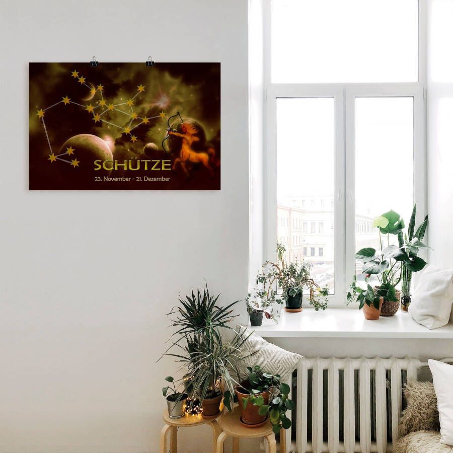 Artland Artprint Sterrenbeeld boogschutter als artprint van aluminium artprint voor buiten poster in diverse formaten