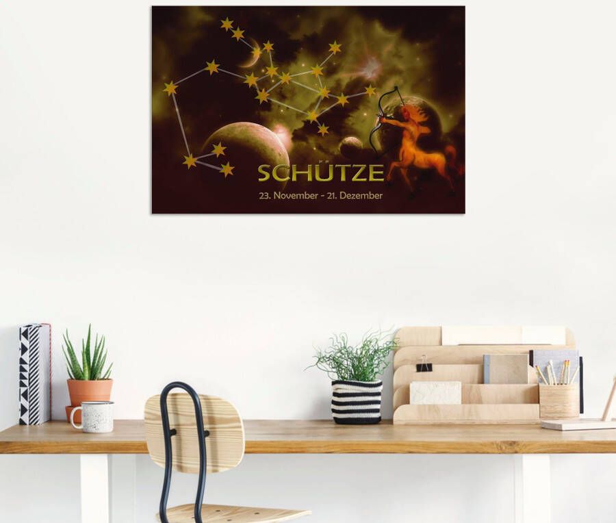 Artland Artprint Sterrenbeeld boogschutter als artprint van aluminium artprint voor buiten poster in diverse formaten