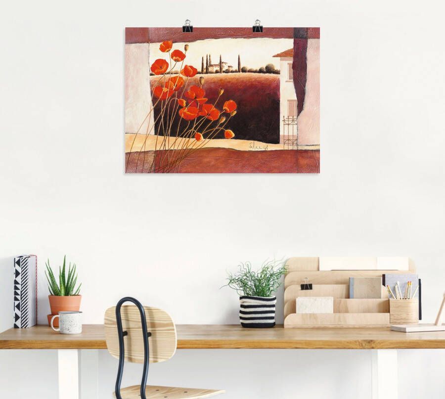 Artland Artprint Stilleven met zonnebloemen als artprint op linnen poster in verschillende formaten maten