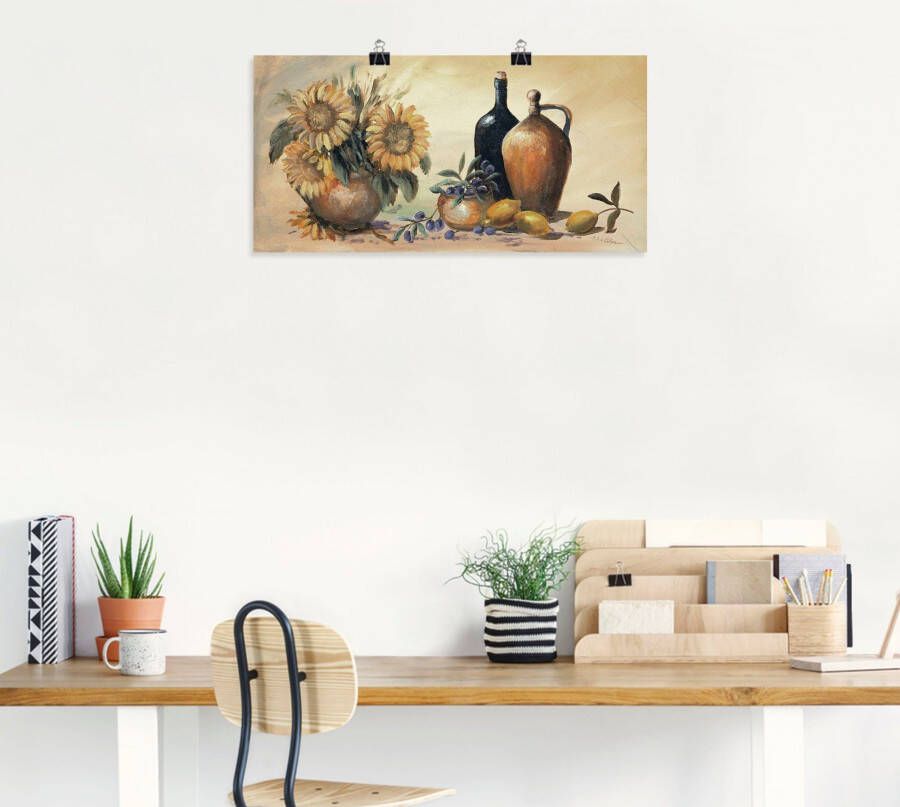 Artland Artprint Stilleven met zonnebloemen als artprint op linnen poster muursticker in verschillende maten