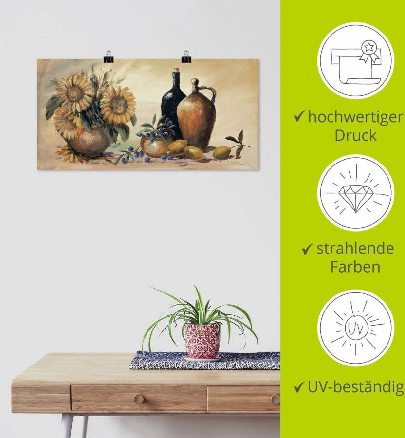 Artland Artprint Stilleven met zonnebloemen als artprint op linnen poster muursticker in verschillende maten