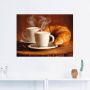 Artland Artprint Stomende cappuccino en croissant als artprint op linnen poster muursticker in verschillende maten - Thumbnail 3