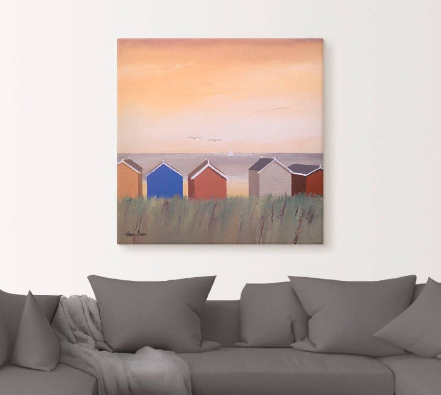 Artland Artprint Strandhuisjes II als artprint op linnen muursticker in verschillende maten