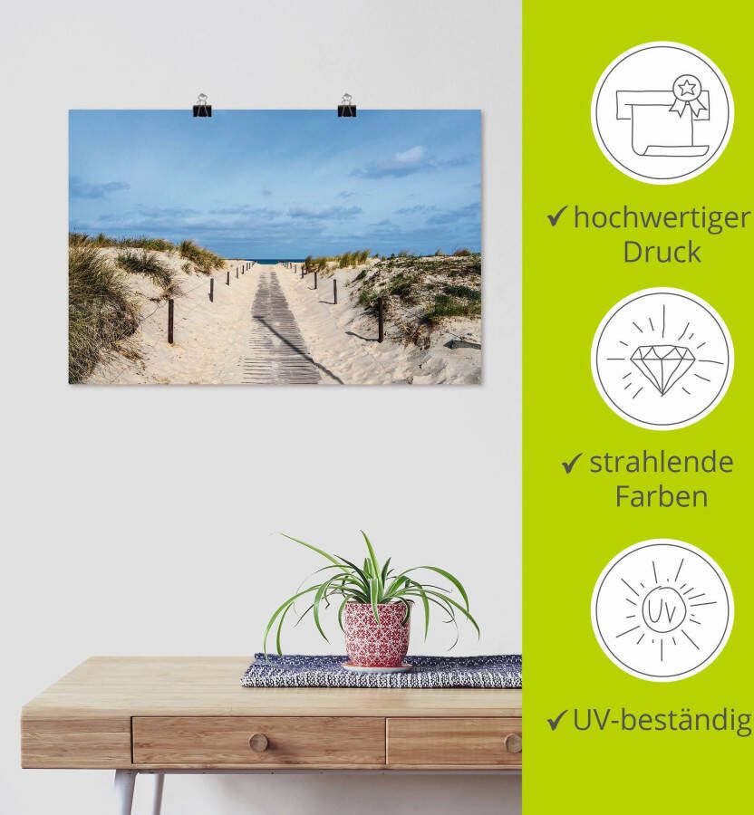 Artland Artprint Strandpad aan de kust van de Oostzee als artprint van aluminium artprint voor buiten artprint op linnen poster muursticker