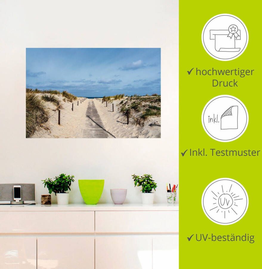 Artland Artprint Strandpad aan de kust van de Oostzee als artprint van aluminium artprint voor buiten artprint op linnen poster muursticker