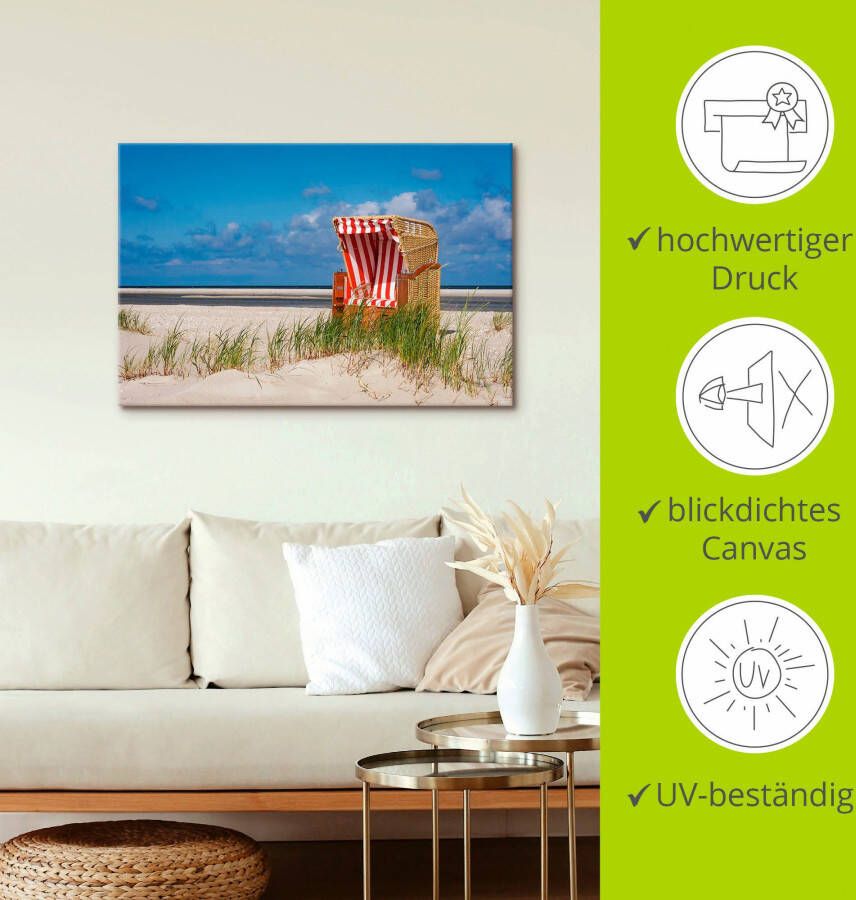 Artland Artprint Strandstoel 337 als artprint op linnen muursticker in verschillende maten