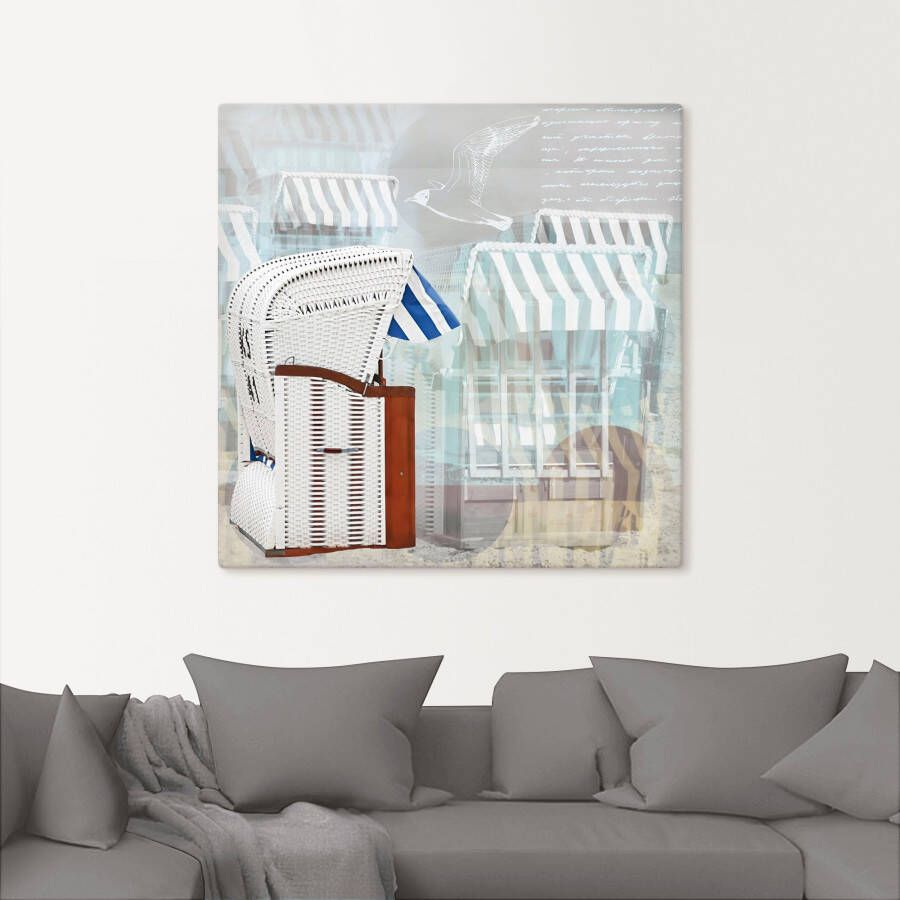 Artland Artprint Strandstoel achtergrond effect als artprint op linnen muursticker in verschillende maten