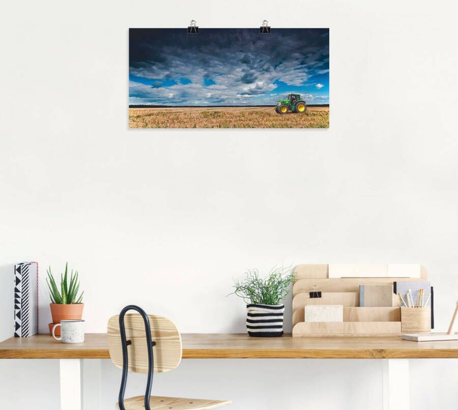 Artland Artprint Tractor landschapsfotografie als poster muursticker in verschillende maten