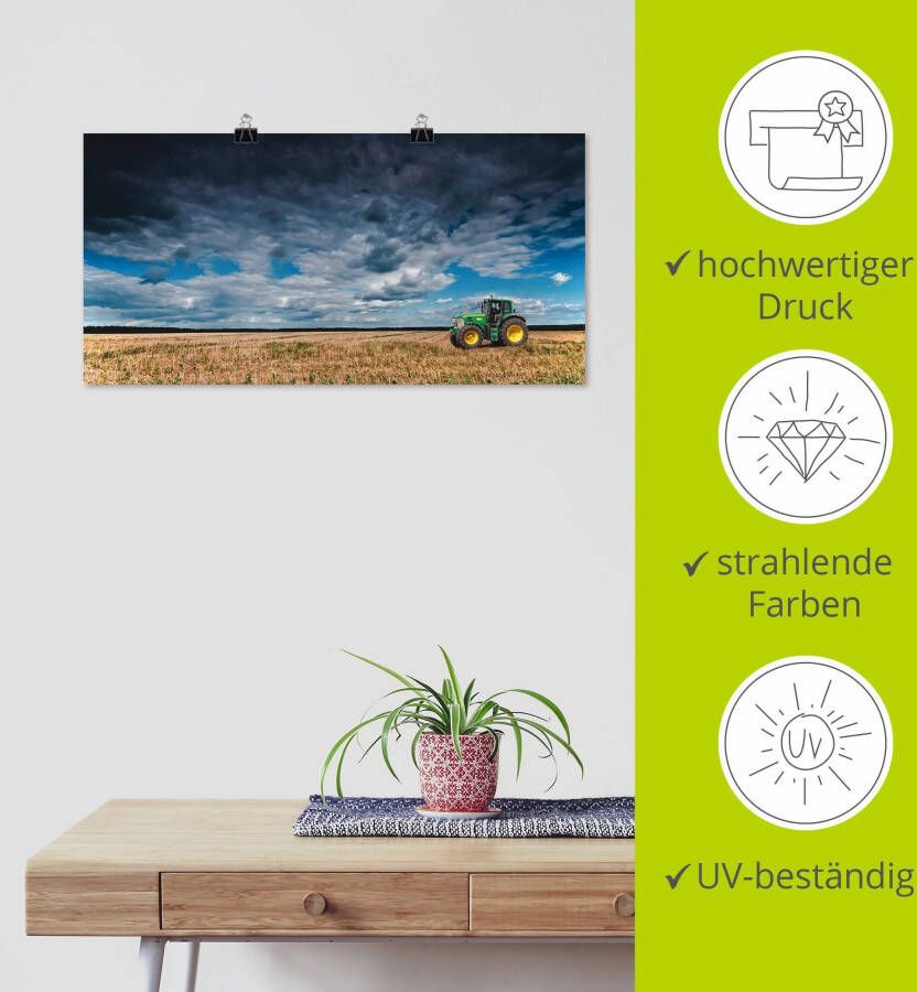 Artland Artprint Tractor landschapsfotografie als poster muursticker in verschillende maten