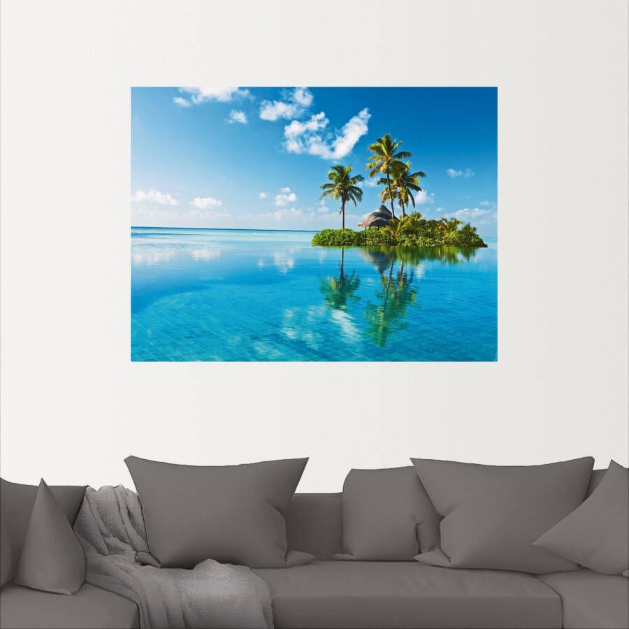 Artland Artprint Tropisch paradijs eiland palmen zee als artprint van aluminium artprint voor buiten artprint op linnen poster muursticker